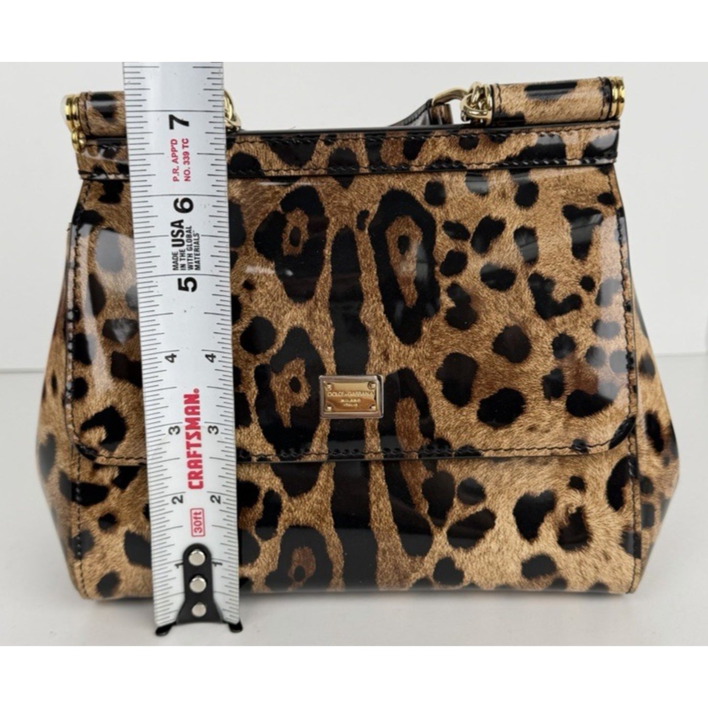 Dolce & Gabbana Medium Sicily Bag in Leopard Print Polished Calfskin Leather B3