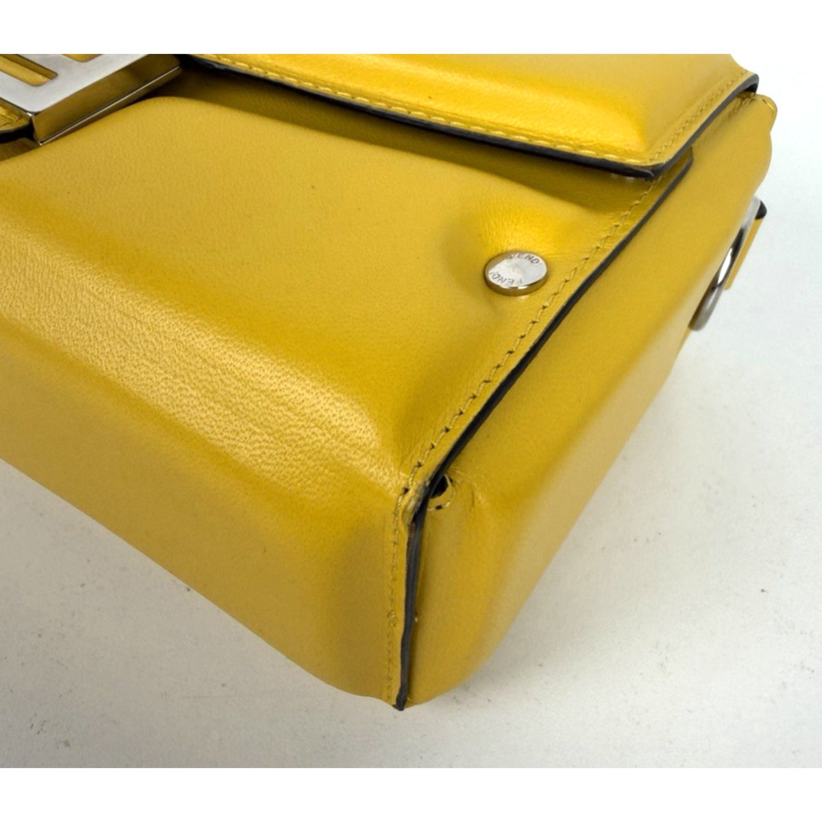 Fendi Baguette Soft Trunk Crossbody Bag in Yellow By Kim Jones S-10