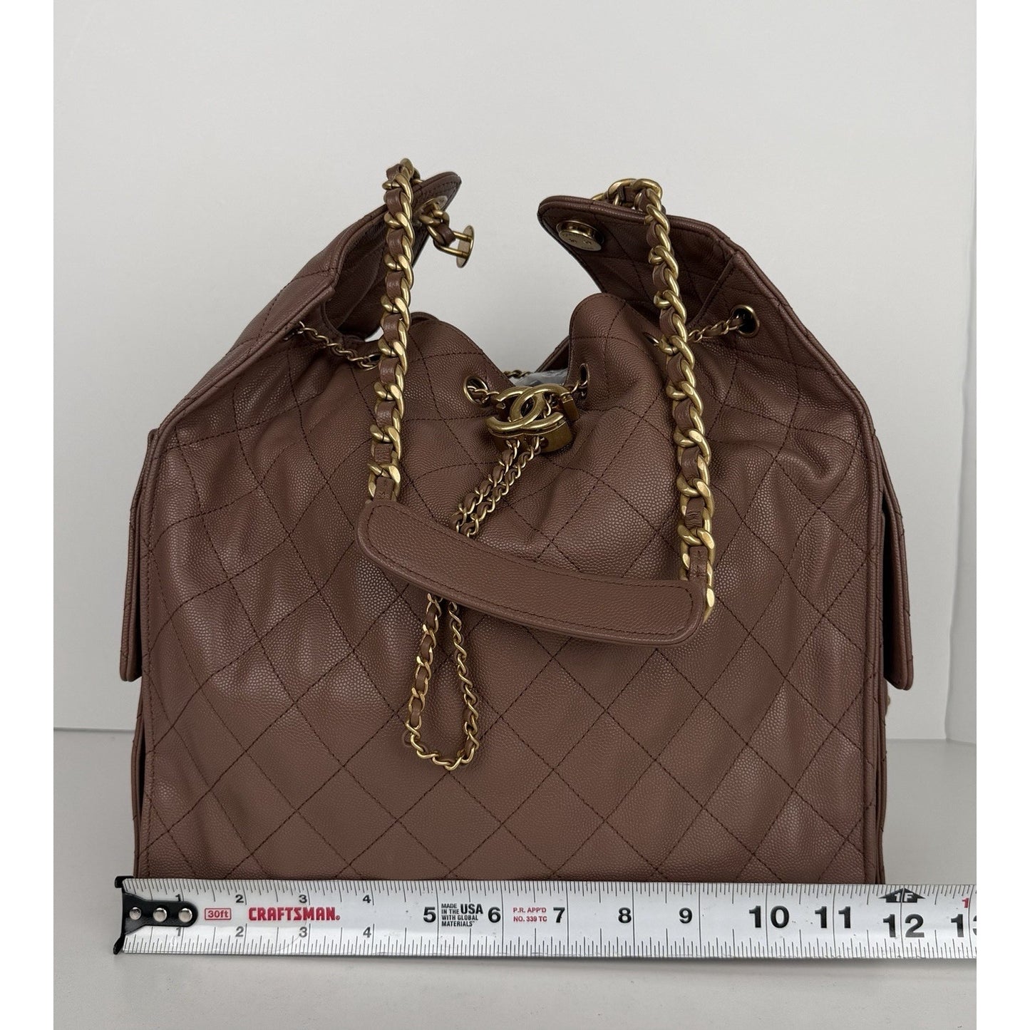 Chanel Medium 25 Hobo Bag is Mauve Quilted Caviar Leather 2022 E8