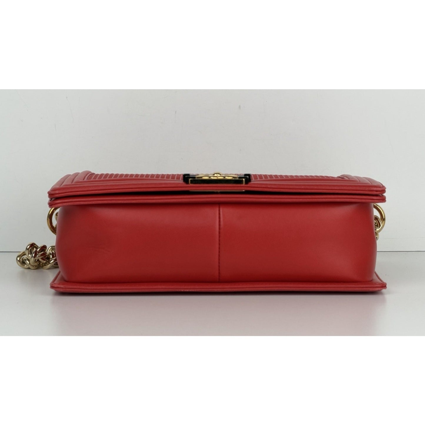 Chanel Cube Boy Flap Bag Medium in Red Embossed Lambskin Leather 2013-2014 B6