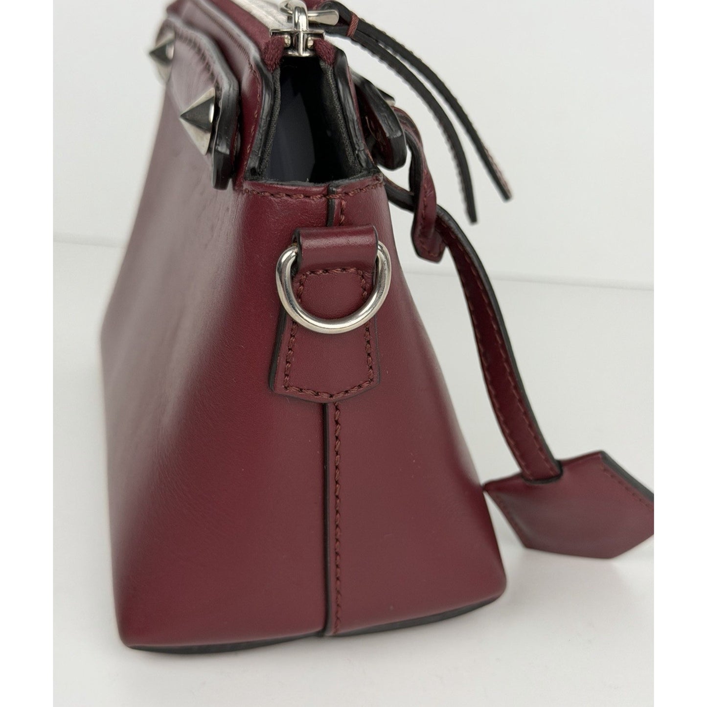 Fendi By The Way Shoulder Bag Small Rich Burgundy Leather & Bold Logo S15
