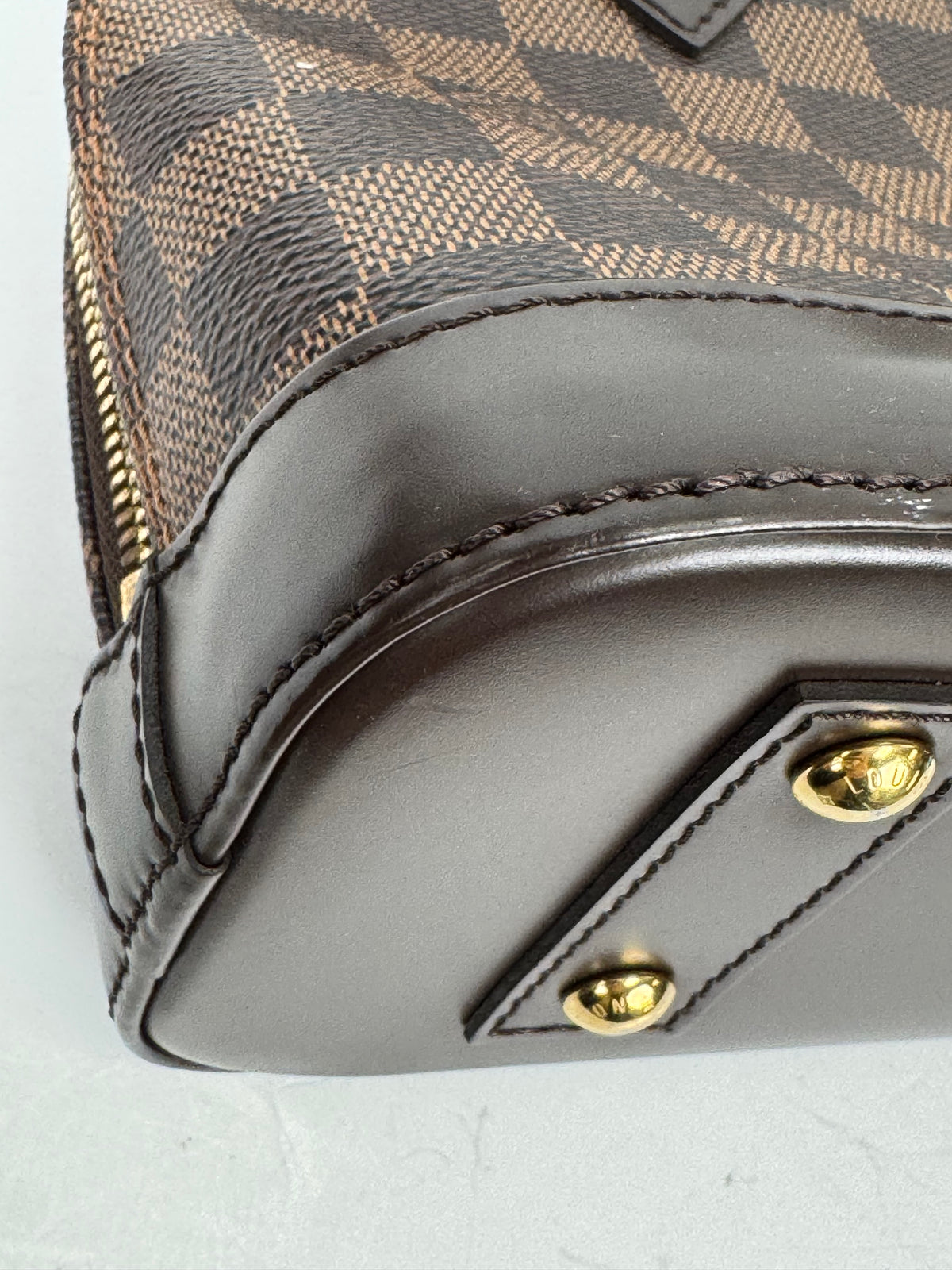Louis Vuitton Alma BB Handbag in Damier Ebene Coated Canvas 2017 YS