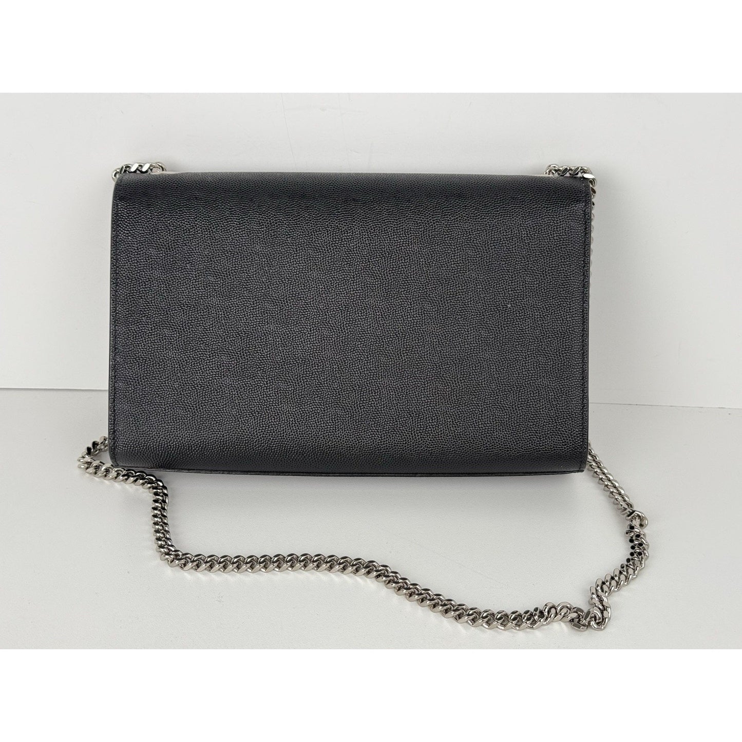 Saint Laurent Kate Grained Black Leather Chain Strap Shoulder Bag
