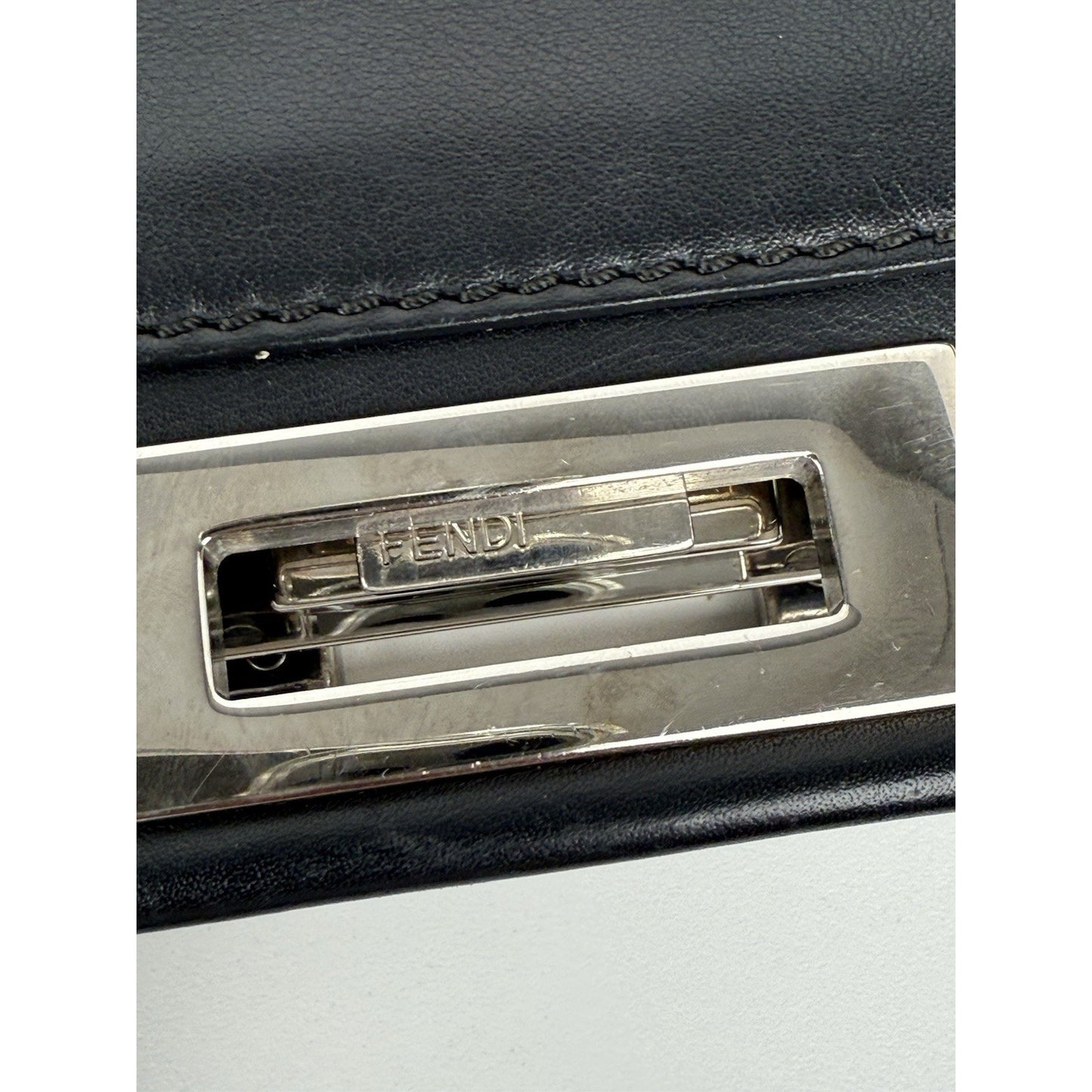 Fendi Peekaboo Large Black Leather Top Handle Women's Bag