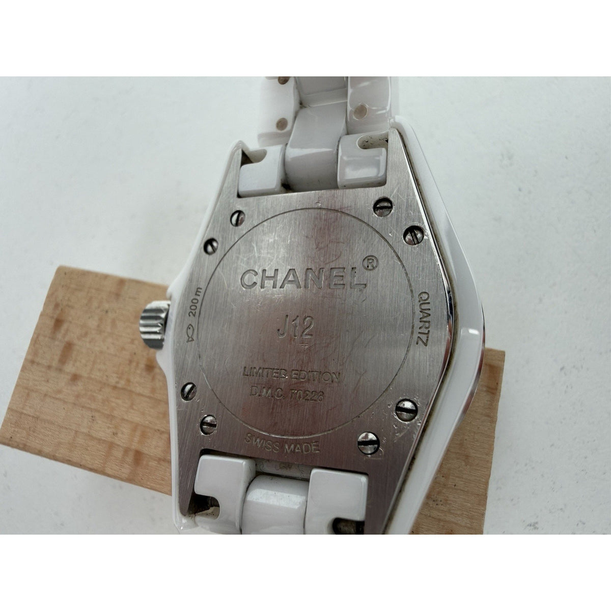 Chanel Watch J12 H1628 White Ceramic Quartz Diamond Markers 33mm Limited Edition