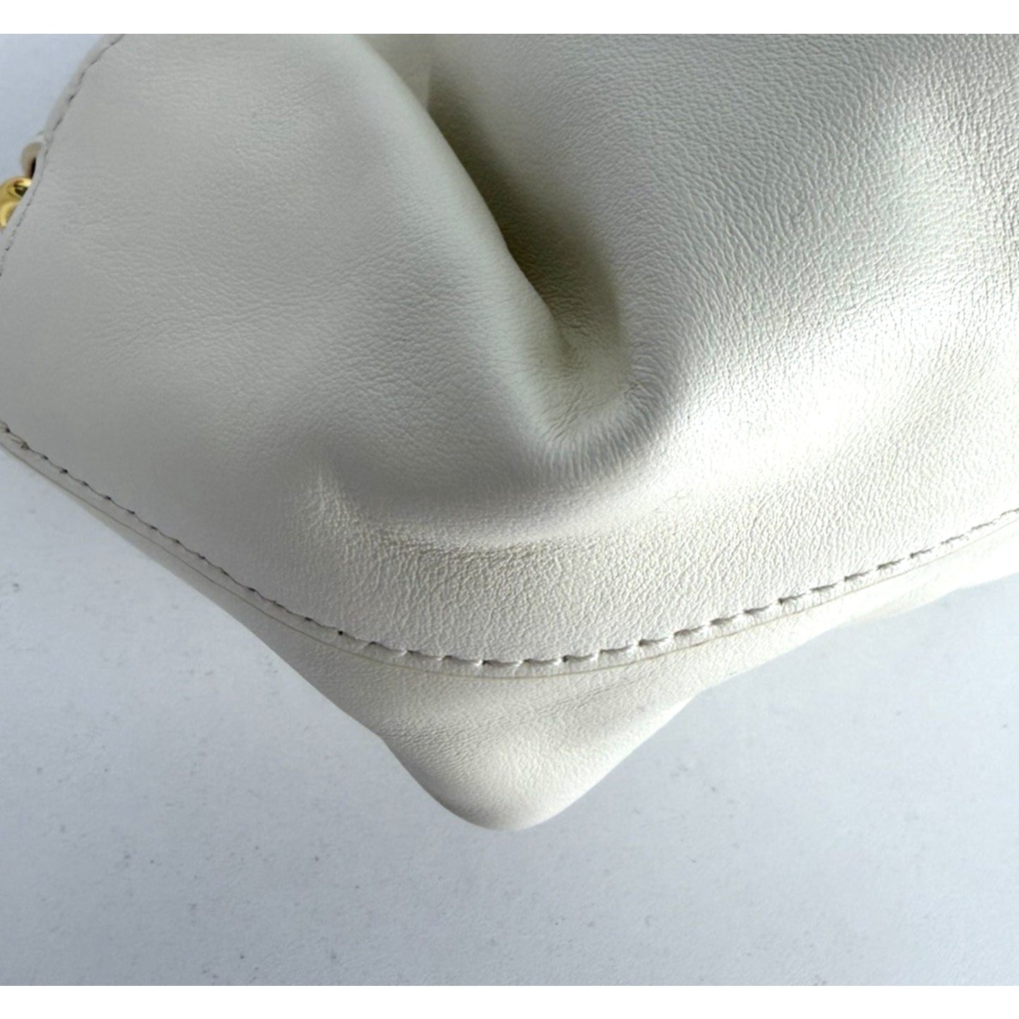 Loewe Paseo Small Bag in White Pleated Nappa Leather with Gold HW S-10