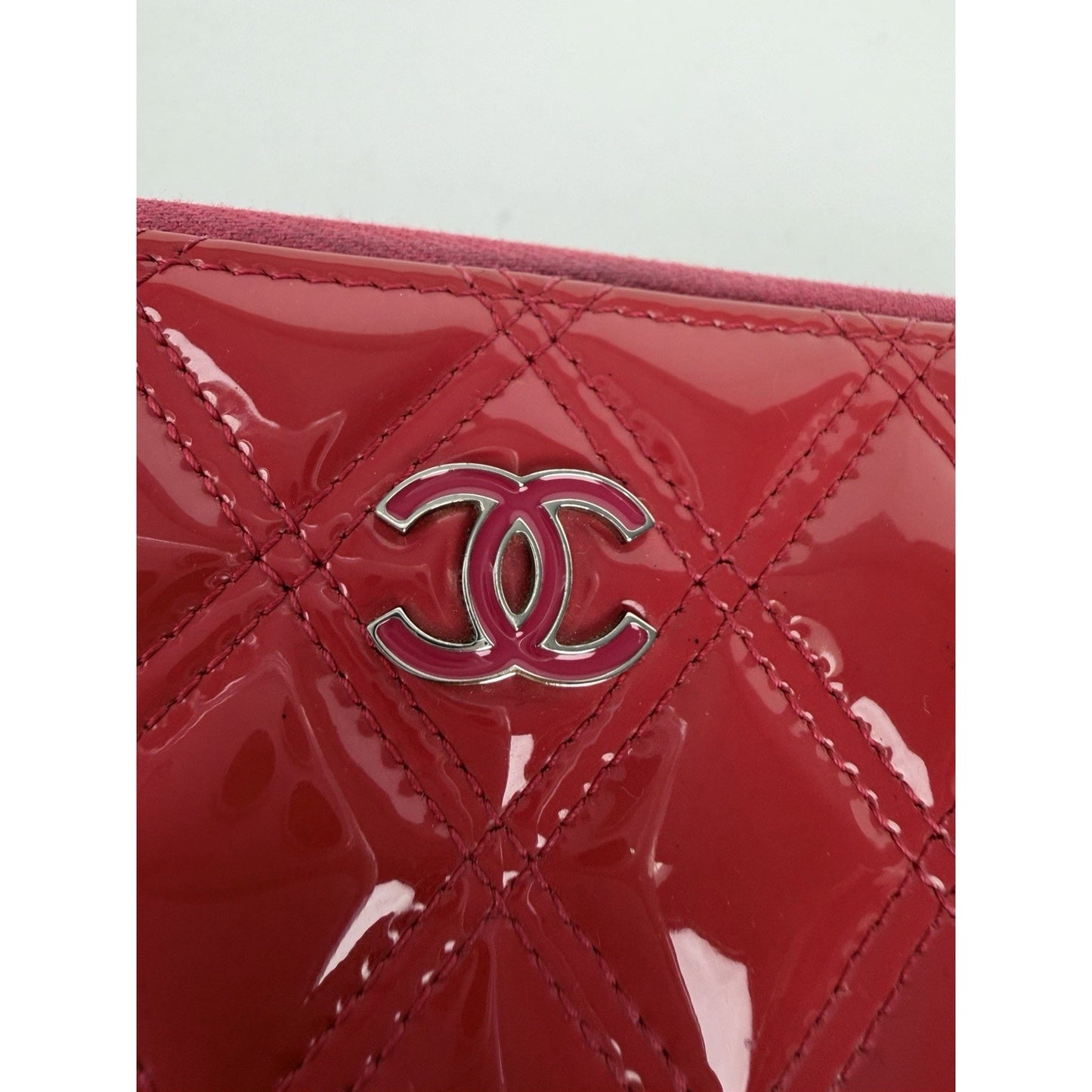Chanel Brilliant Matelasse Long Zip-Around Wallet Pink Patent Leather 2014-2015