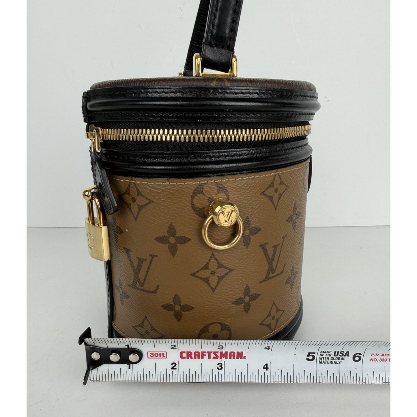 Louis Vuitton Cannes Handbag in Brown LV Reverse Monogram Coated Canvas NFC B-6