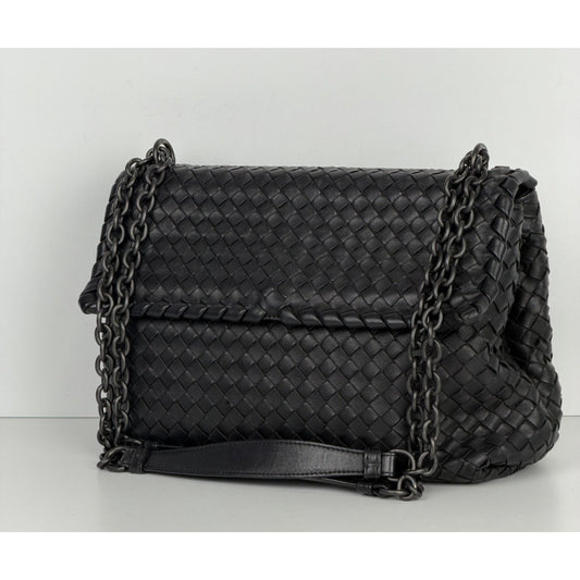 Bottega Veneta Olimpia Bag Medium in Black Nappa Intrecciato Leather S03