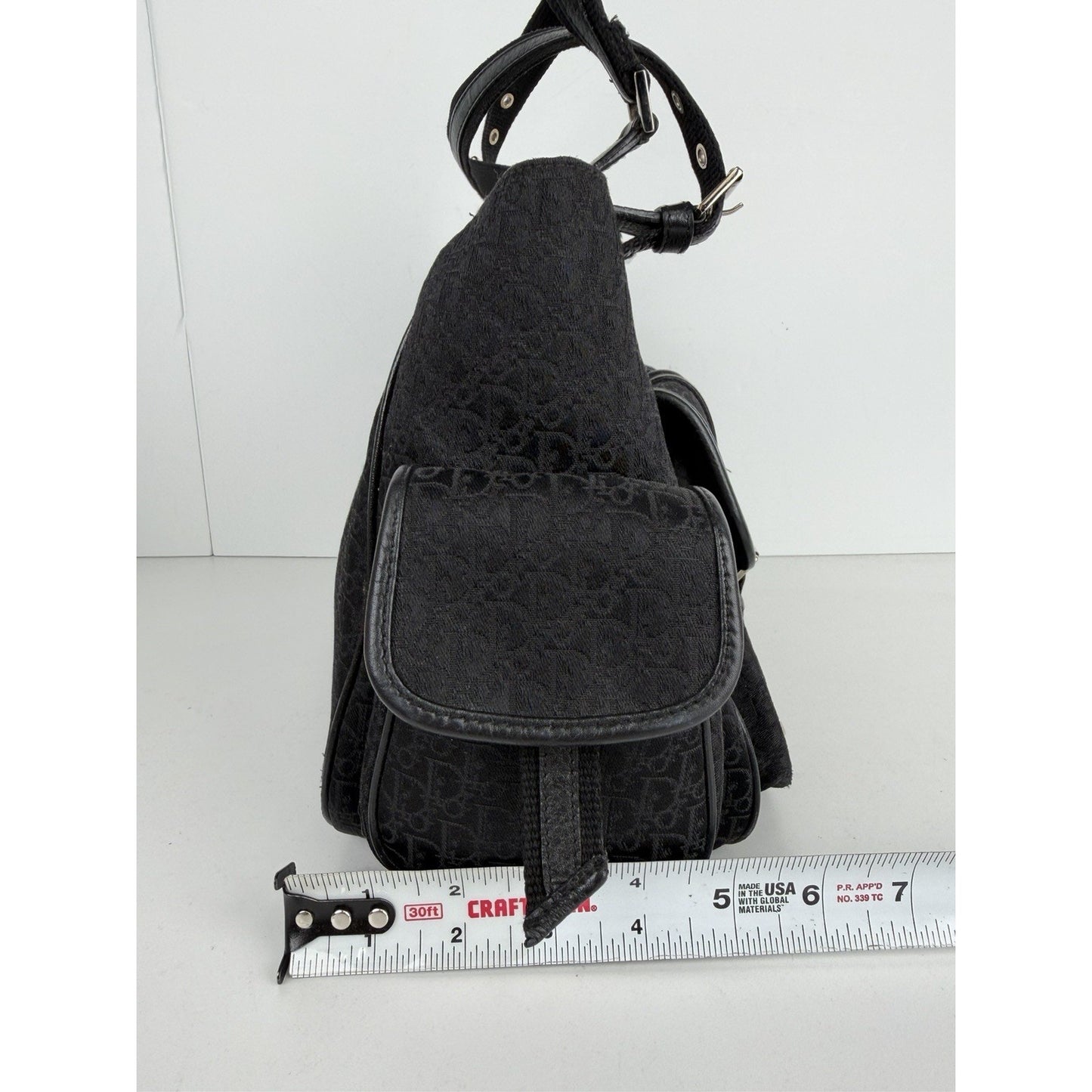 Christian Dior Vintage Diorissimo Multi-Pocket Shoulder Bag Black Canvas 2005 S7