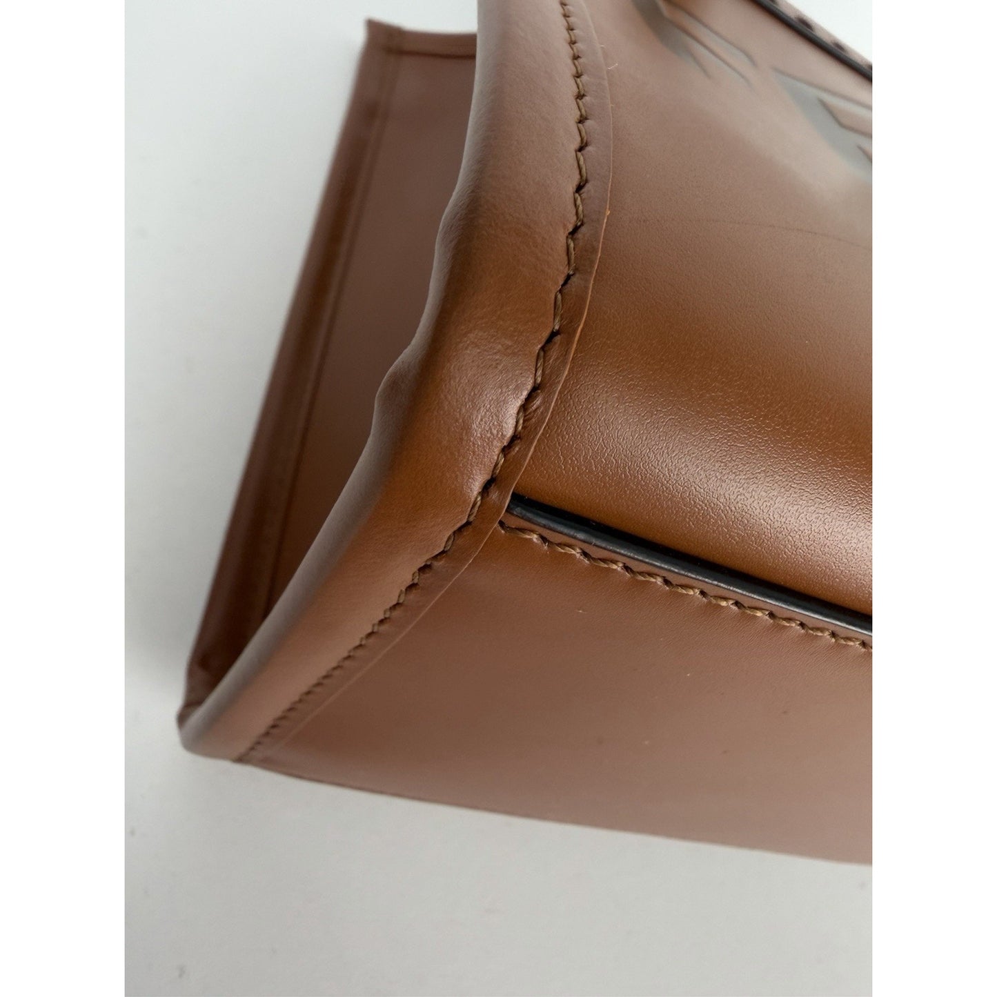 Fendi Sunshine Tote Bag in Brown Leather and Plexiglass Handles B3