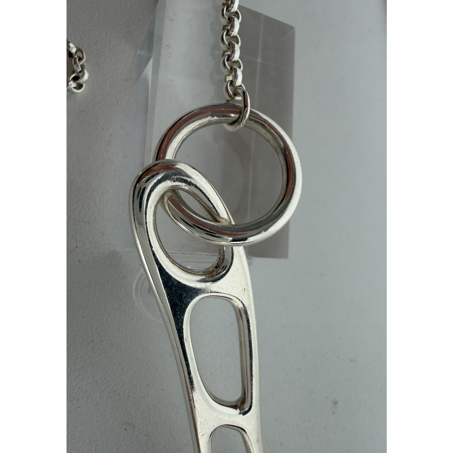 Hermes Chaine d'Ancre Punk Long Necklace in Sterling Silver