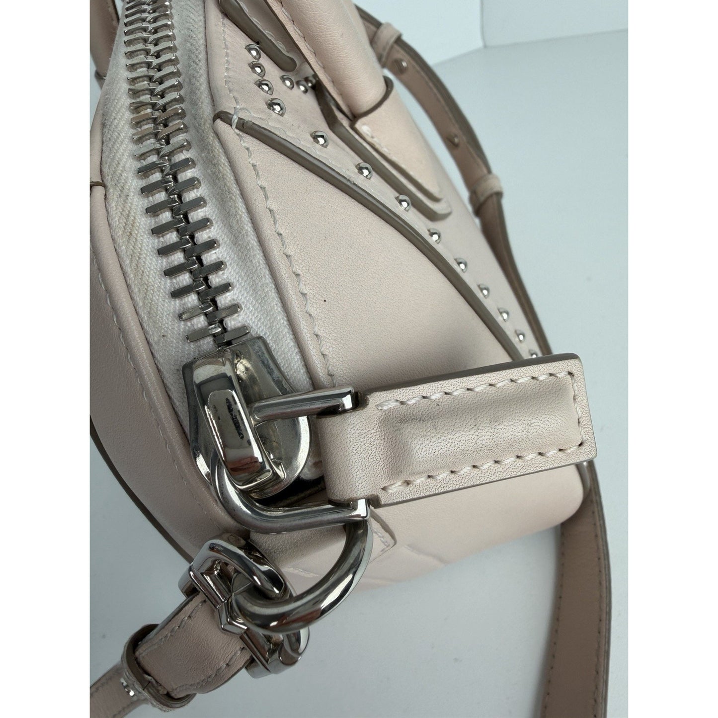 Givenchy Mini Studded Antigona Bag in Nude Pink Color Calfskin Leather S-06