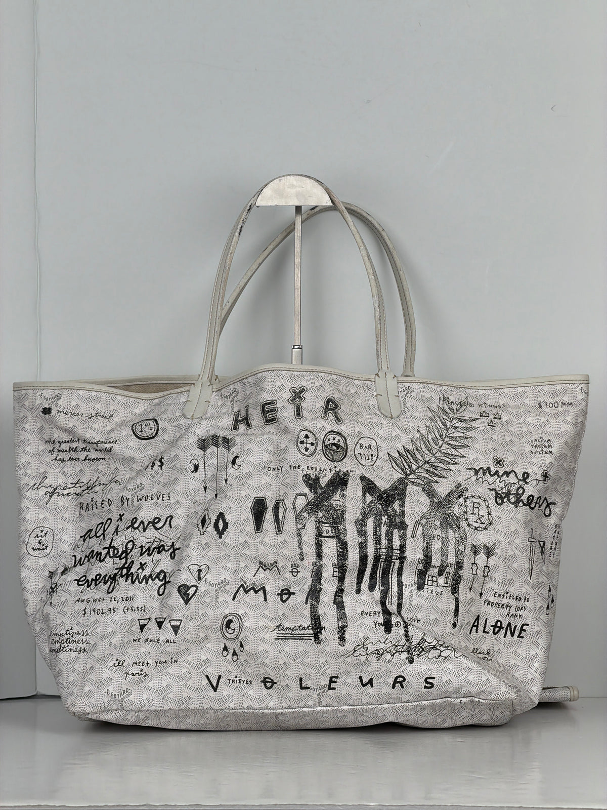 Goyard Goyardine St.Louis PM Tote in White Coated Canvas YD7