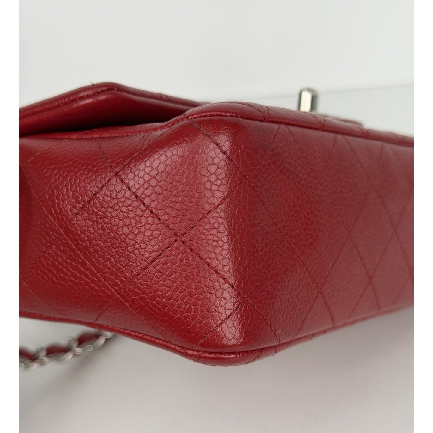 Chanel Classic Mini Rectangular Flap Bag in Red Caviar Leather 2013-2014 B4