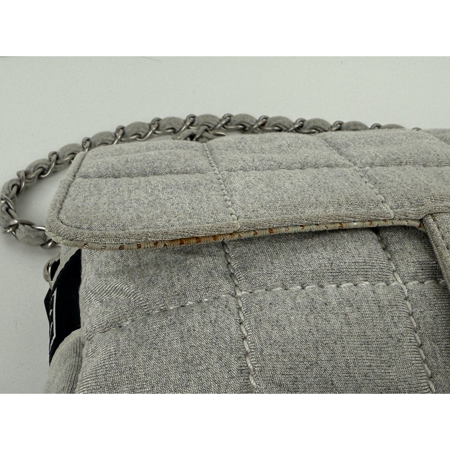 Chanel Sport Line 2006 Quilted Denim Jersey Shoulder Bag