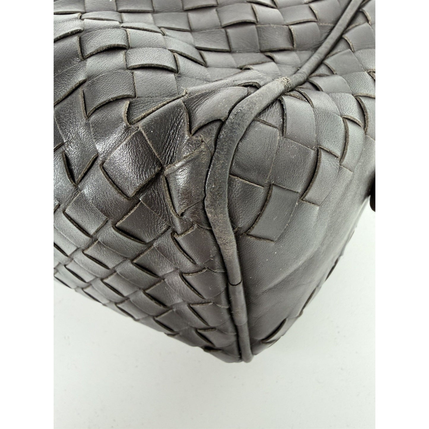 Bottega Veneta Toiletry Case Wrist Bag in Dark Brown Intrecciato Leather S-07