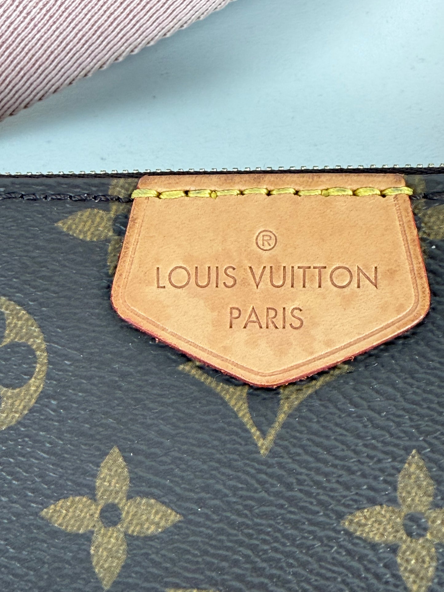 Louis Vuitton Multi Pochette Bag in Pink & Brown LV Monogram Coated Canvas NFC C-9