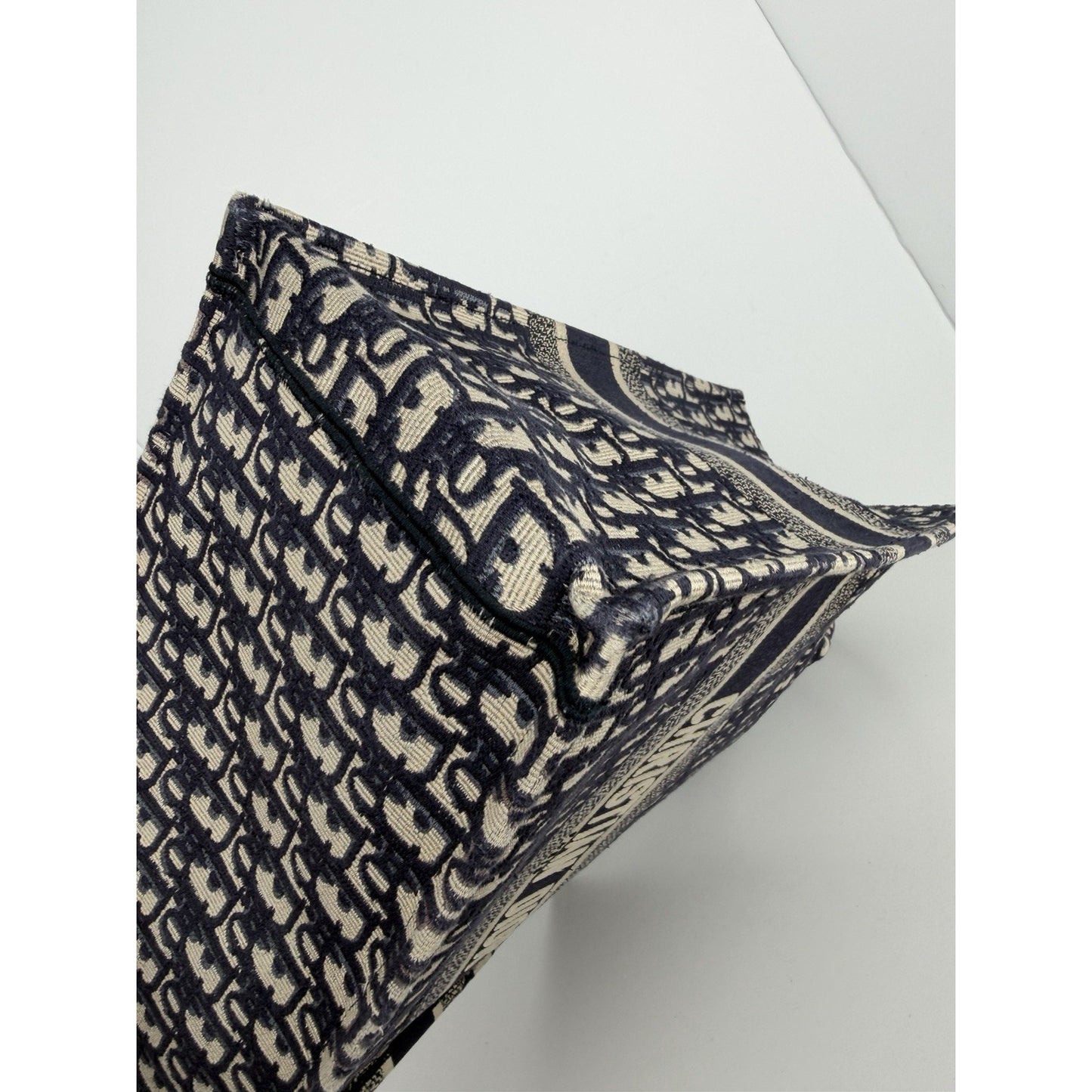 Christian Dior Oblique Large Book Tote Bag Blue Classic Monogram Canvas 2019 D3
