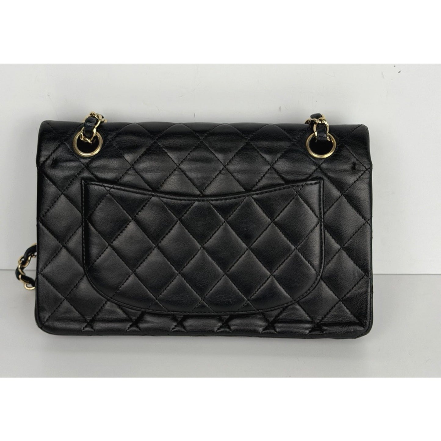CHANEL Shoulder Bag Double Flap Small Black Quilted Leather 2009-2010 U2