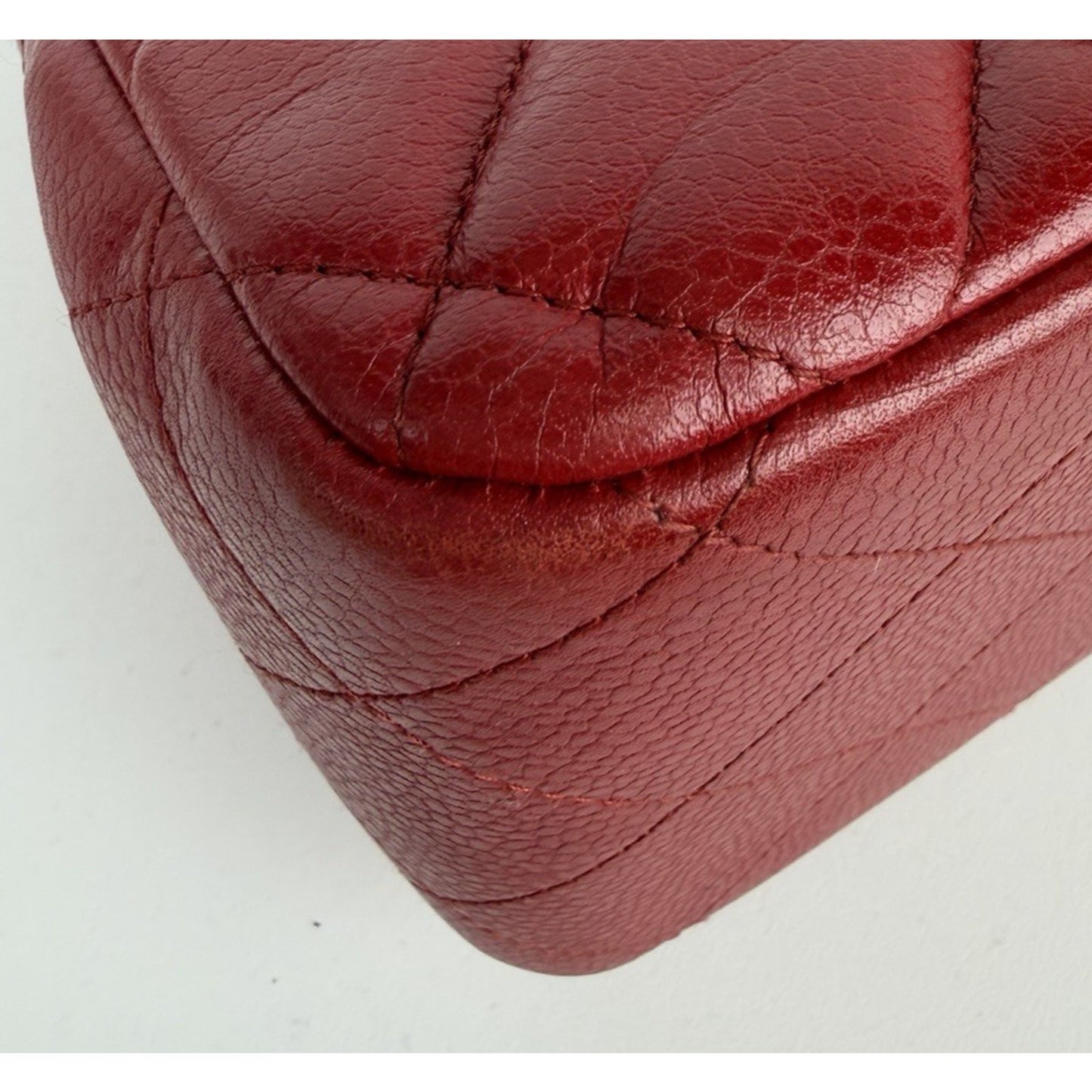 Chanel Classic Double Flap Jumbo Shoulder Bag in Red Leather 2011 D-1