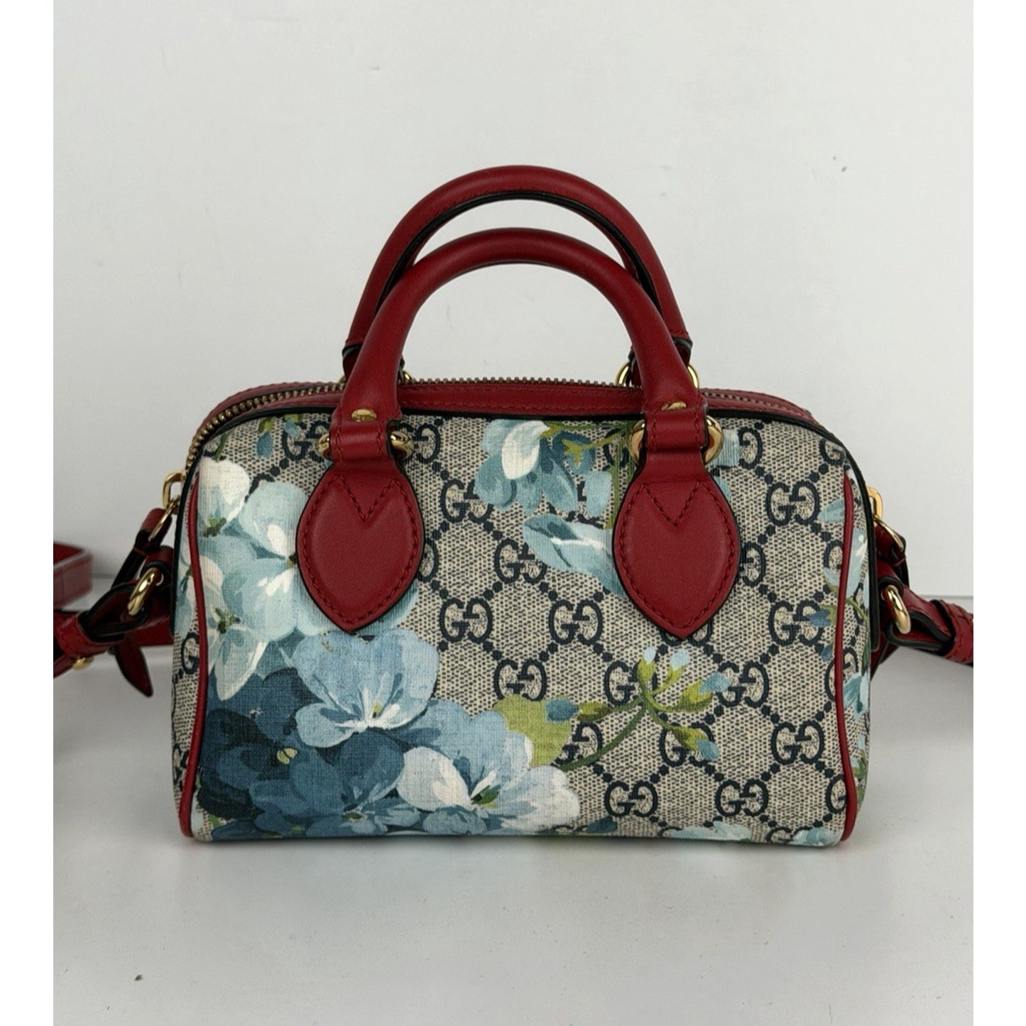 Gucci Blooms Boston Mini Top Handle Bag in Multicolor GG Supreme Canvas S-08