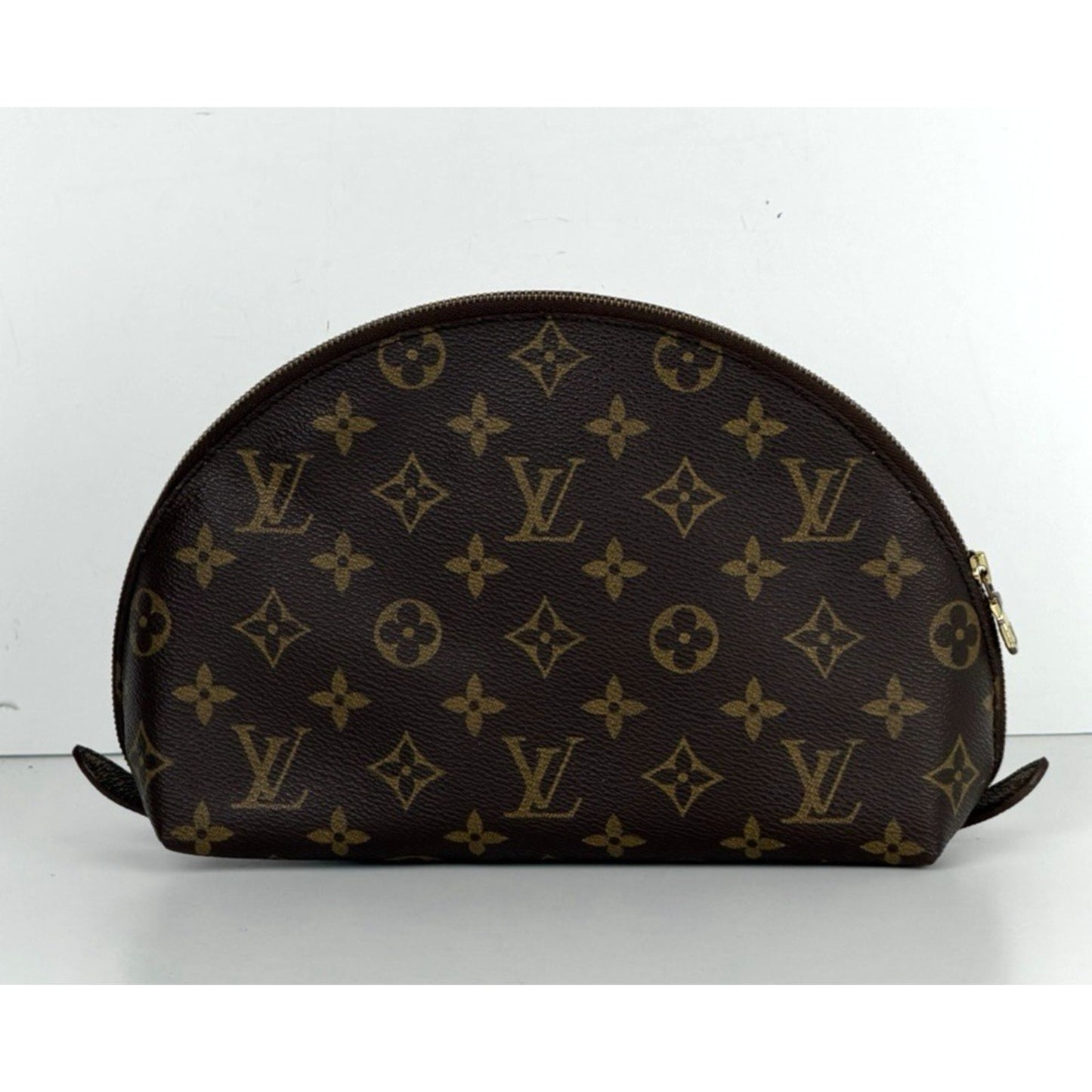 Louis Vuitton Monogram Trousse Demi Ronde Cosmetic Pouch Coated Canvas 2013 S10