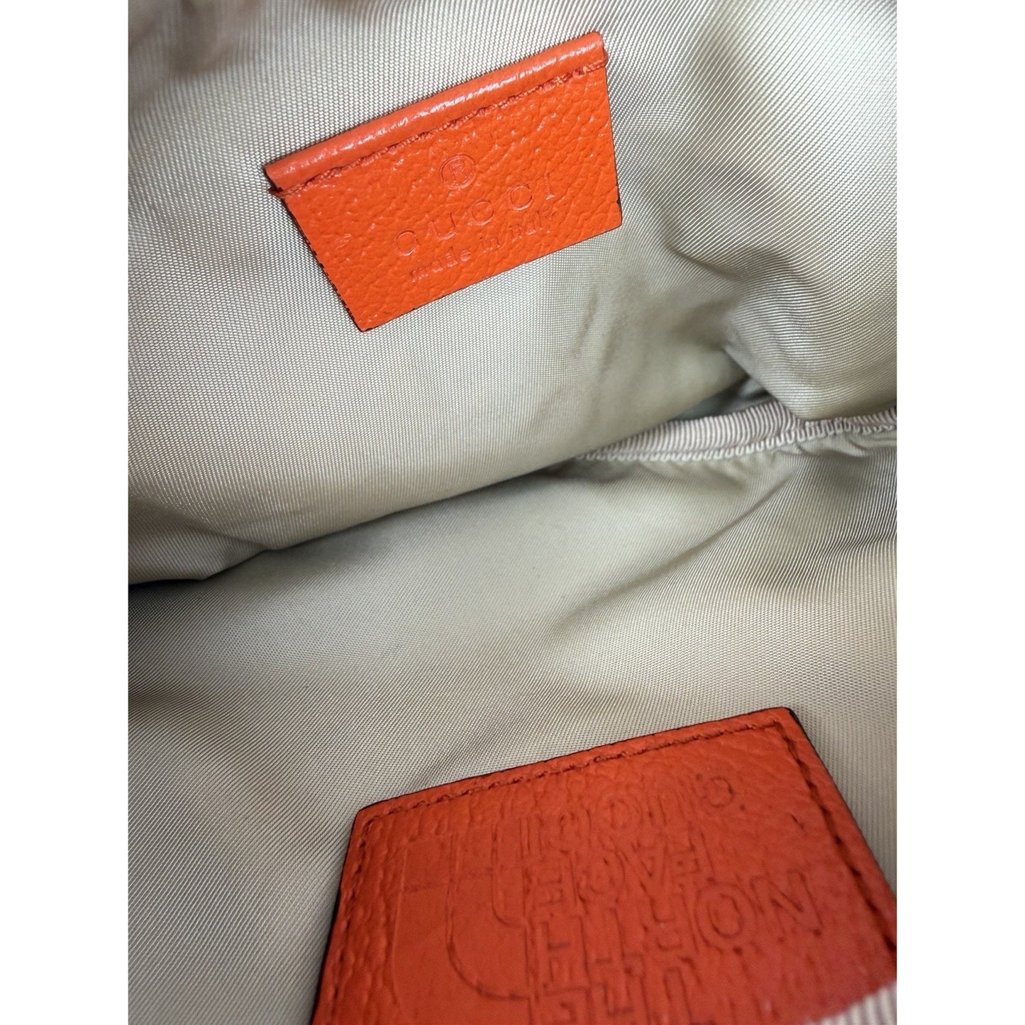 Gucci x The North Face Waist Belt Bag Beige Canvas & Orange Leather S08