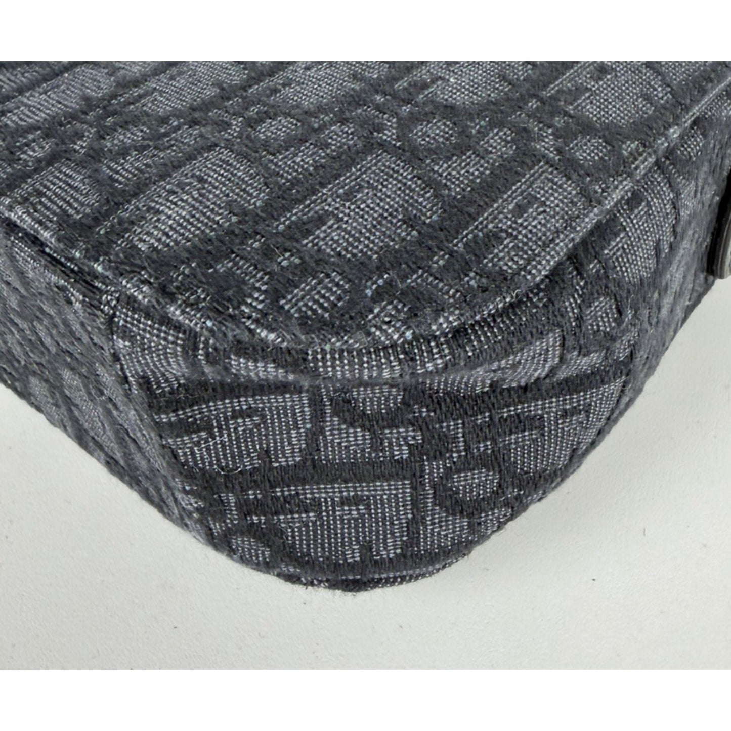Christian Dior Saddle Messenger Small Bag in Black Jacquard with Leather Trim D9