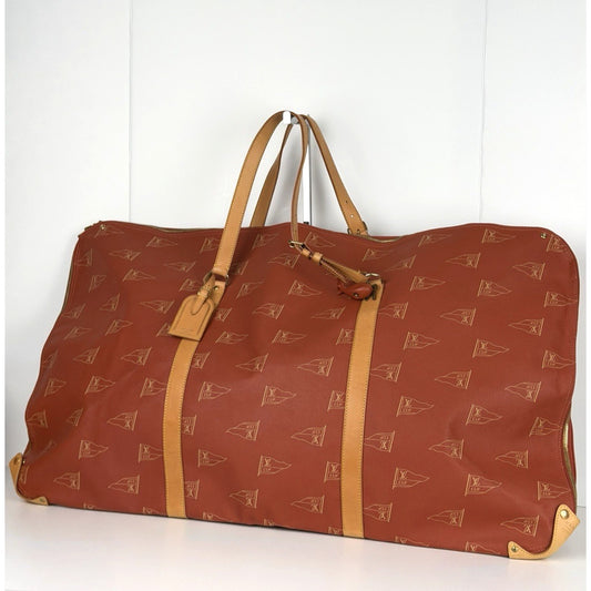 Louis Vuitton America's Cup Garment Travel Bag in Red Coated Canvas 1994 S19