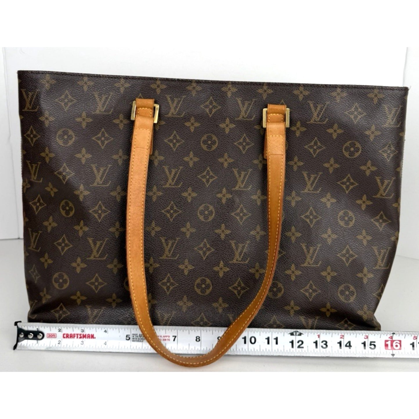 Louis Vuitton Cabas Mezzo Bag in Brown Monogram Coated Canvas Vintage 2002 S