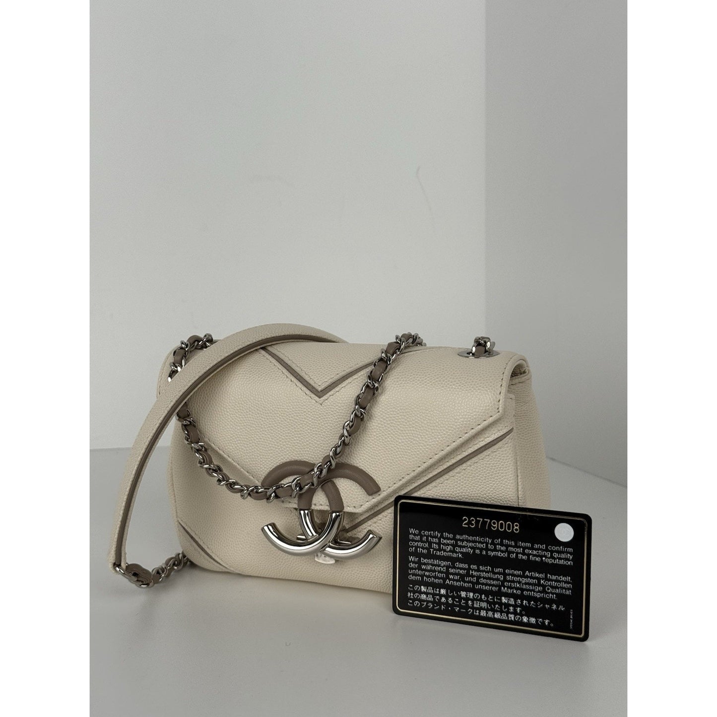 Chanel Macro Flap Chevron Caviar Small Women's Shoulder Bag