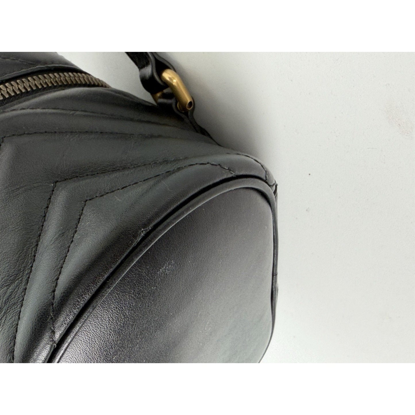 Gucci GG Marmont Vanity Mini Backpack in Black Quilted Matelasse Leather