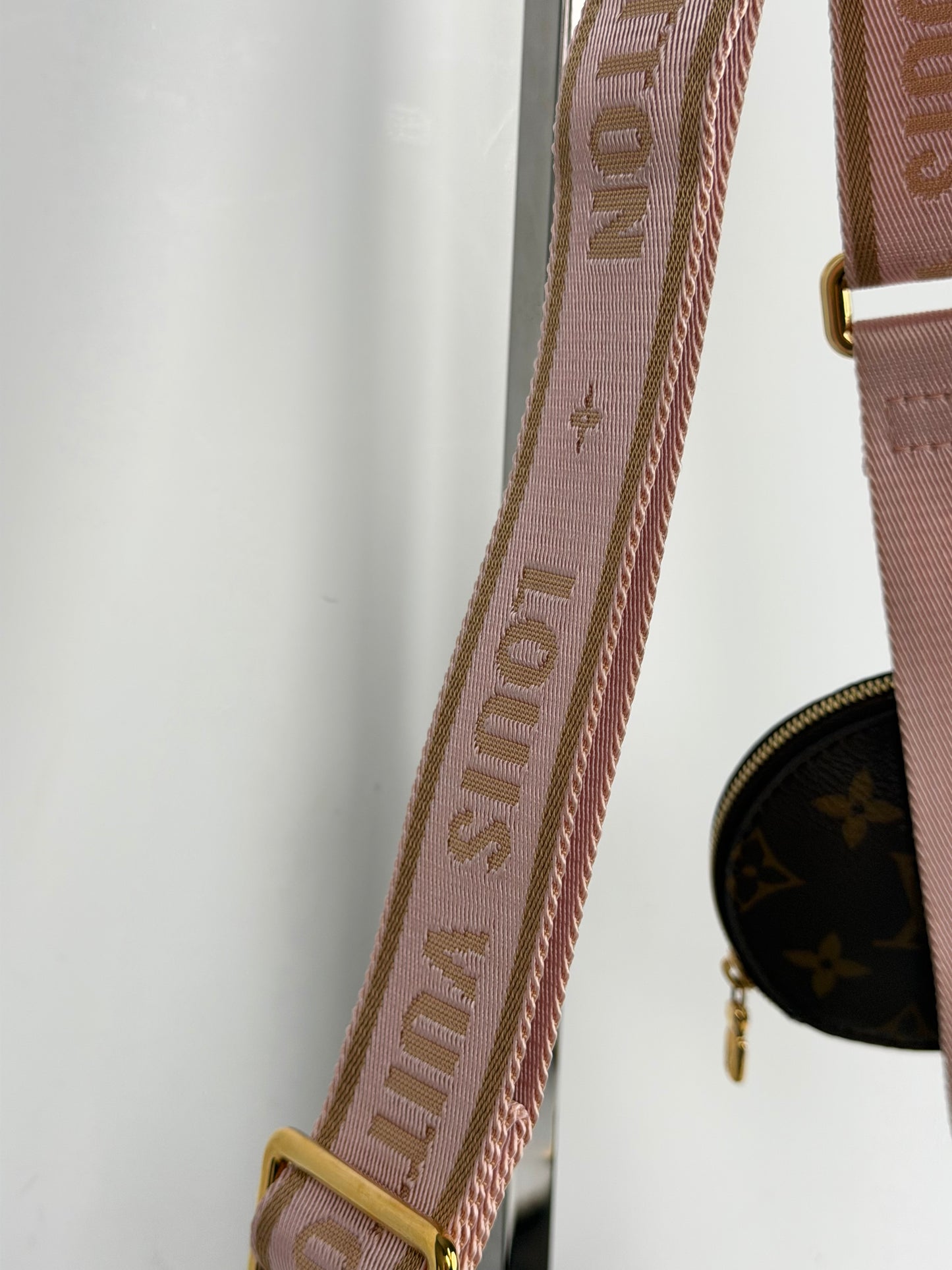 Louis Vuitton Multi Pochette Bag in Pink & Brown LV Monogram Coated Canvas NFC C-9