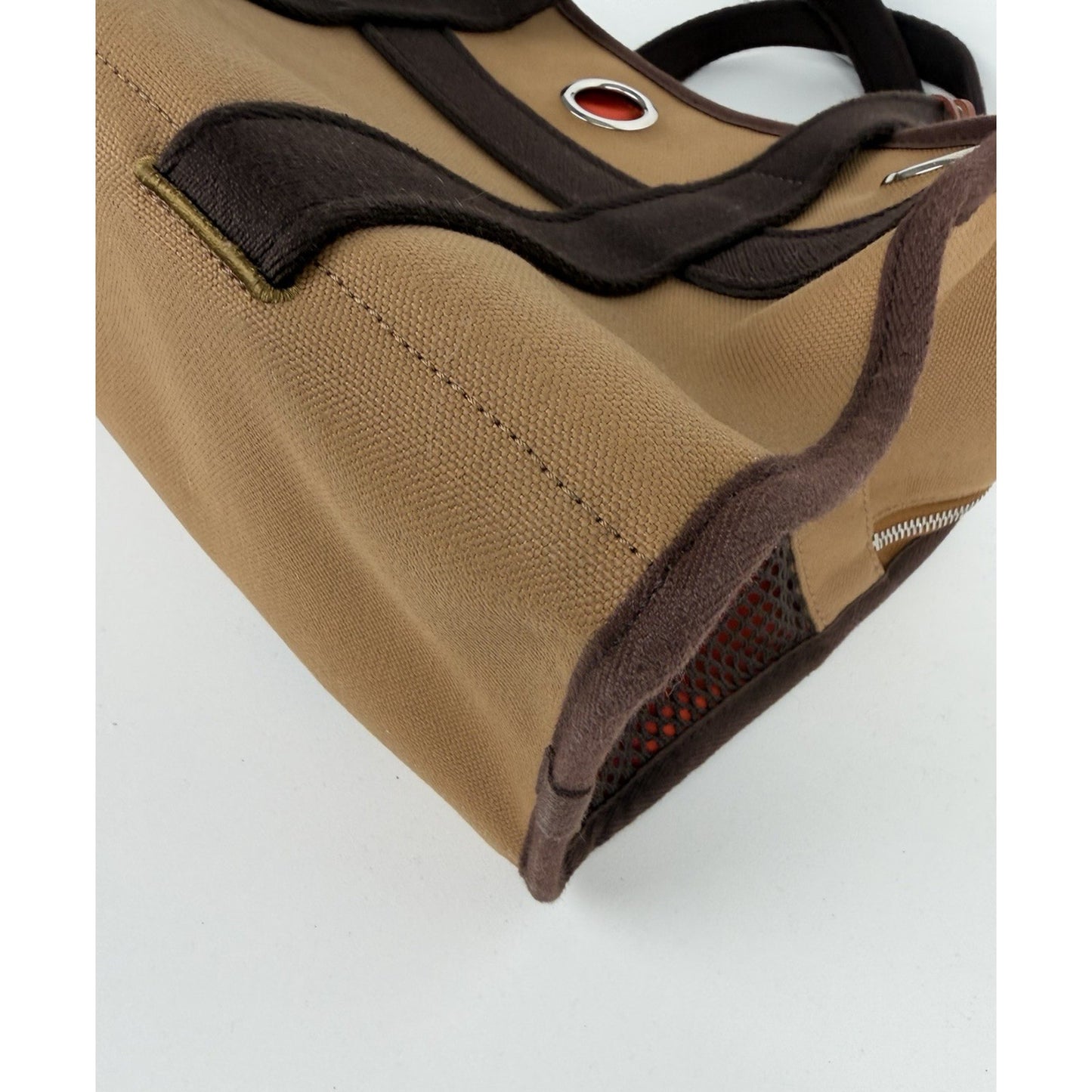Hermes Toile Carrying Bag in Brown Breathable Canvas for Small Dogs 2022 E-4