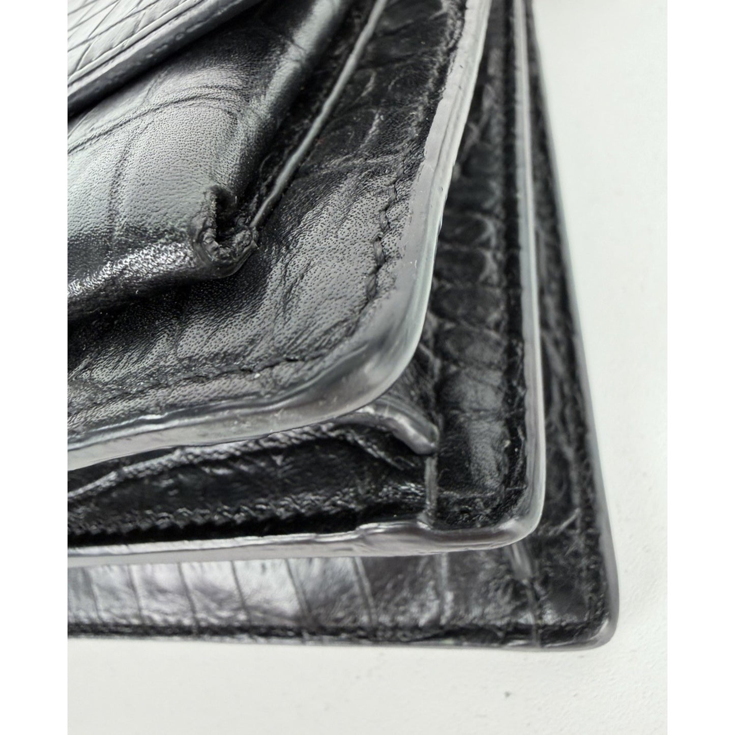 Saint Laurent Sunset Shoulder Bag Medium in Black Crocodile-Embossed Leather B-6