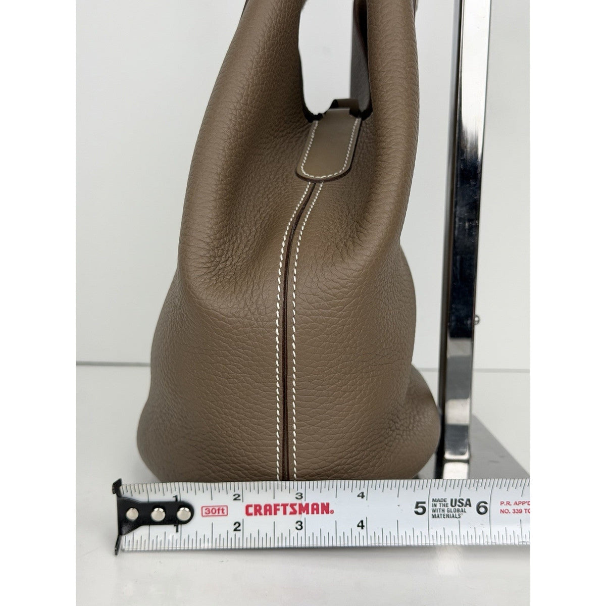 Hermes In-the-Loop 18 Top Handle Bag in Etoupe Leather Silver Hardware 2023 F1