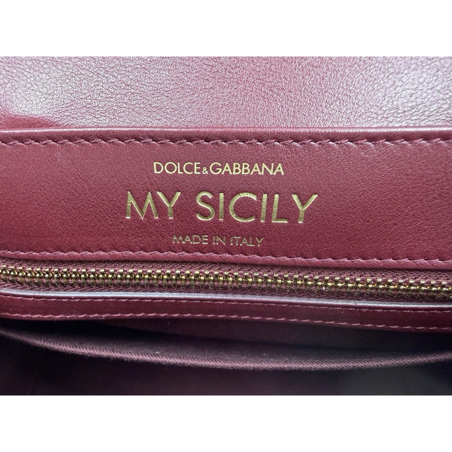 Dolce & Gabbana My Sicily Leather Medium Handbag in Bordeaux R1
