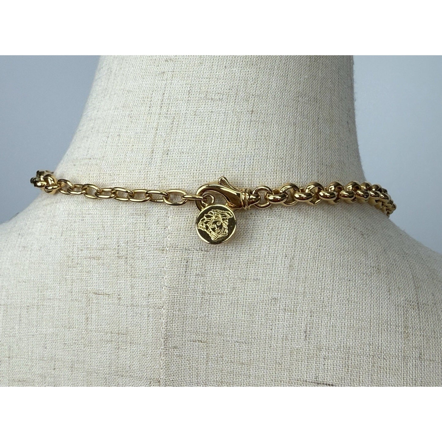 Versace Gold-Tone & Crystal Medusa Pendant Necklace