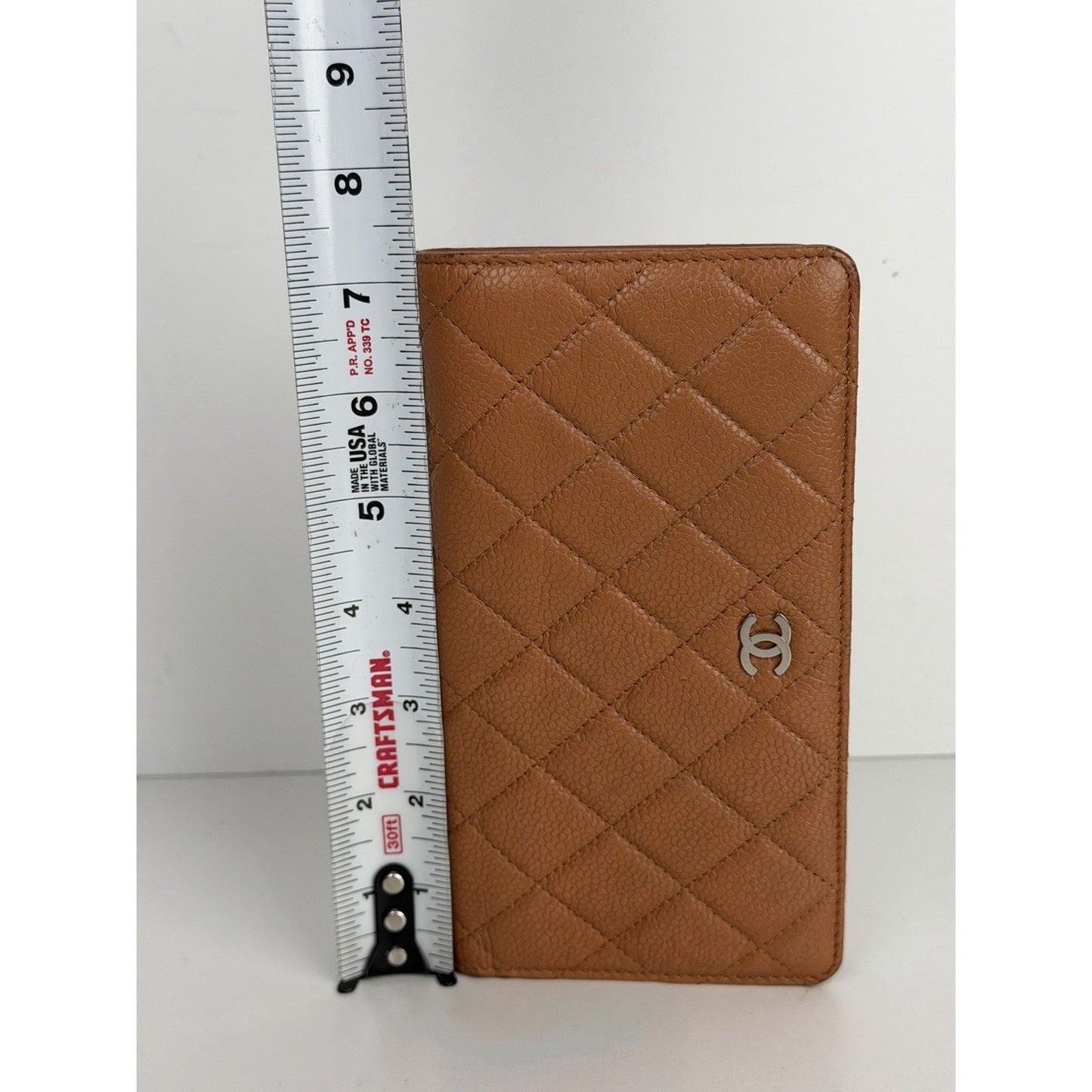 Chanel L-Yen Wallet Quilted Caviar in Caramel Leather 2011