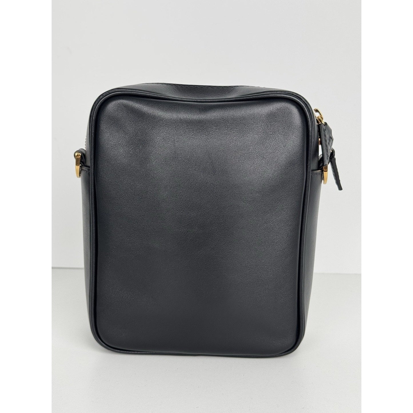 Versace La Medusa Black Leather Crossbody Bag with Gold Hardware D-1