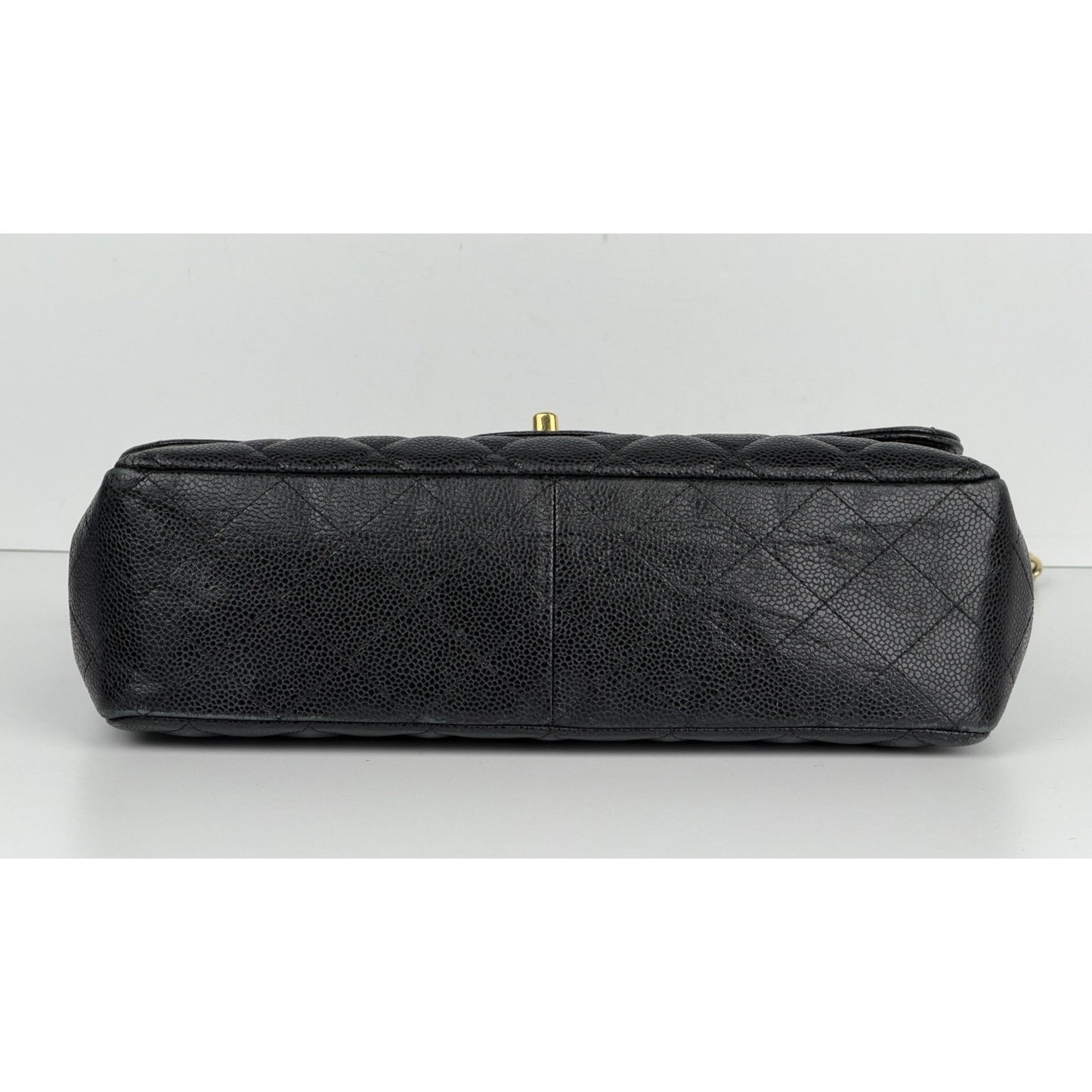 Chanel Jumbo Classic Double Flap Bag Black Quilted Caviar Leather 2008-2009 D3