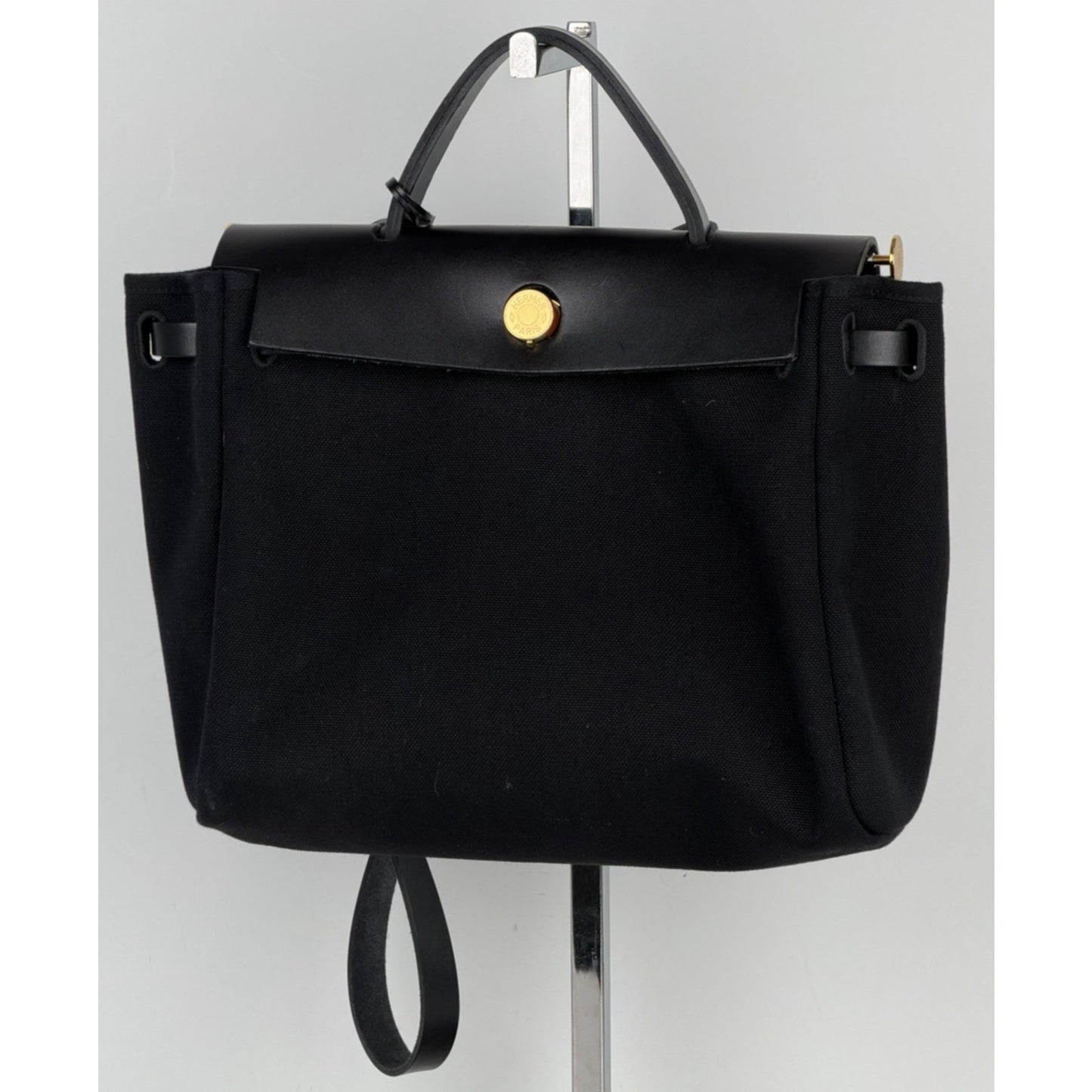 Hermes Herbag Zip 31 Bag Black Military Toile with Vache Hunter Leather 2025 D2