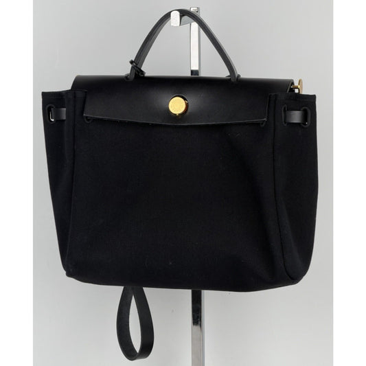 Hermes Herbag Zip 31 Bag Black Military Toile with Vache Hunter Leather 2025 D2