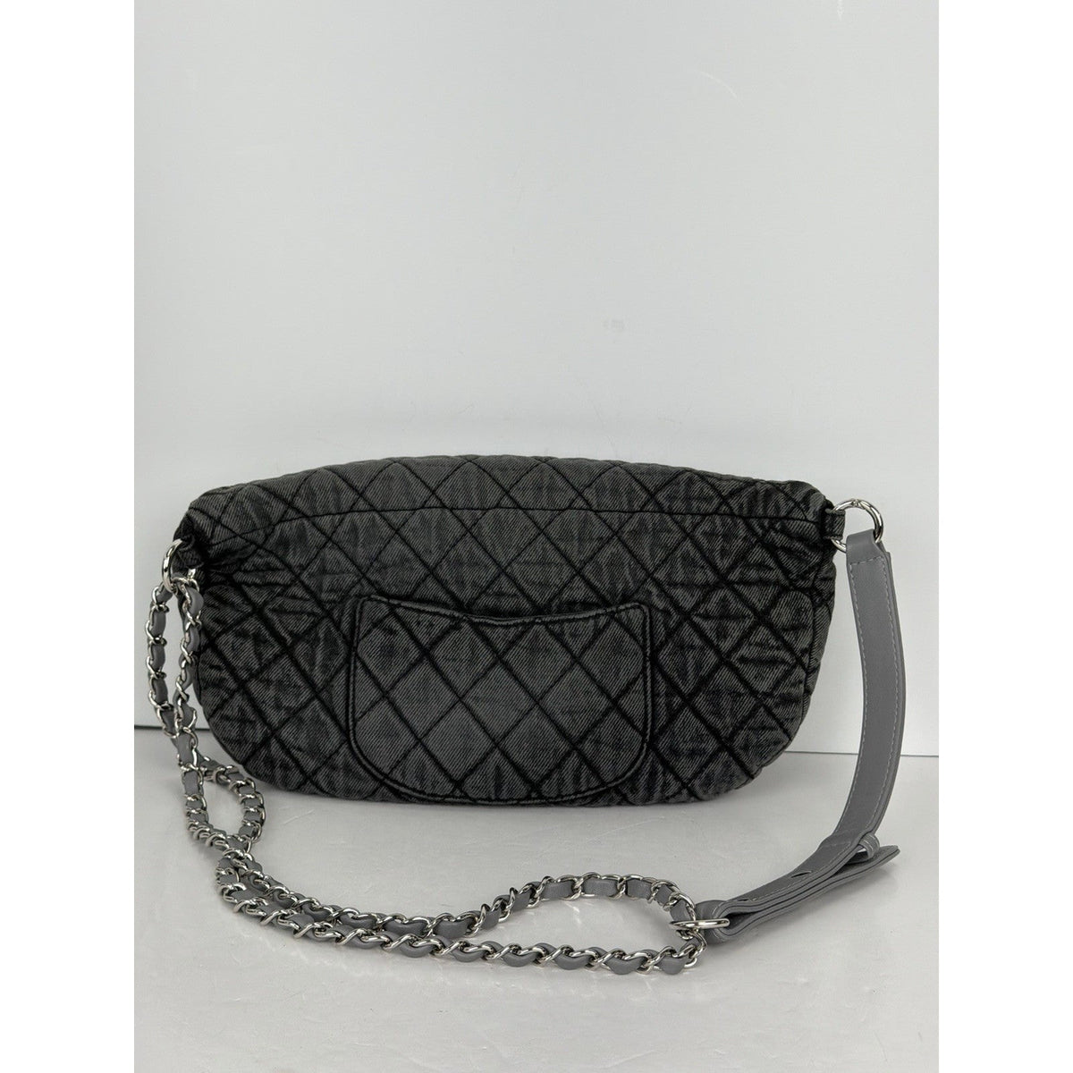 Chanel Denimpression Waist Bag Washed Gray Quilted Denim Silver Hardware 2019 D1