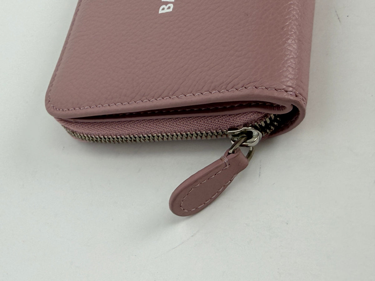 Balenciaga Cash Flap Coin Card Holder in Blush Pink Leather YK2