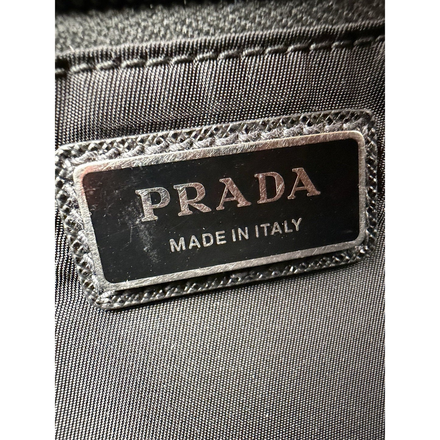 Prada Tessuto Nylon Belt Bag in Black with a Front Zippered Pocket S07