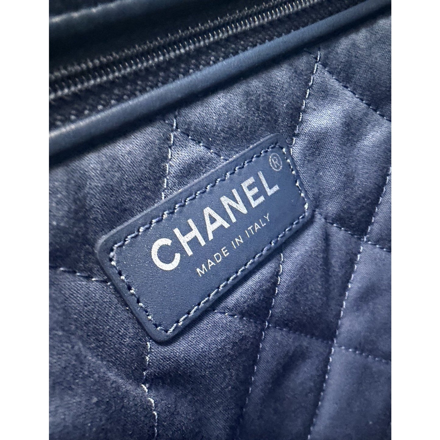 Chanel 22 Small Shoulder Hobo Bag in Denim With Studs and With a Pouch NFC E-3