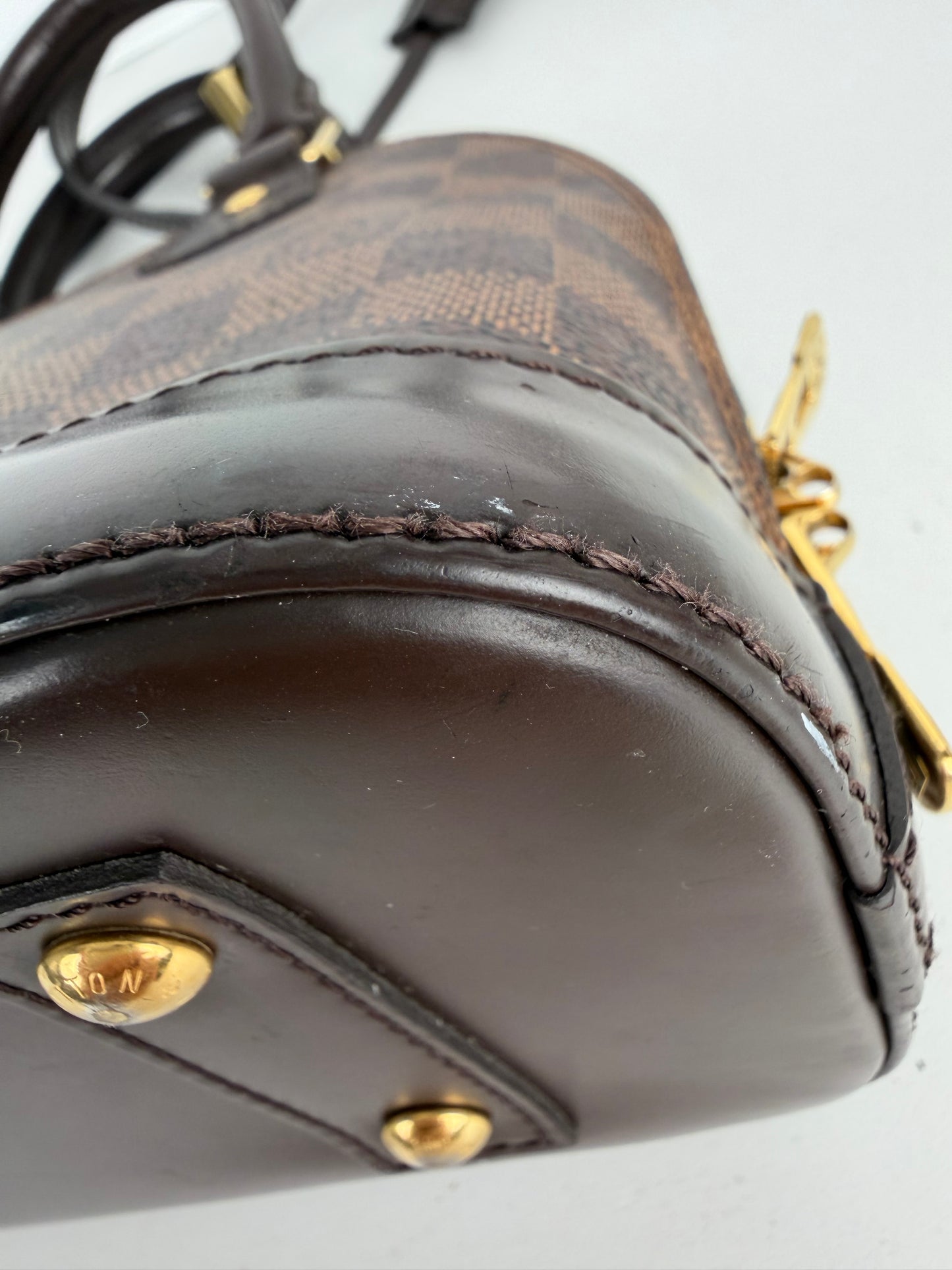 Louis Vuitton Alma BB Bag in Brown Damier Ebene Coated Canvas 2019 S-05
