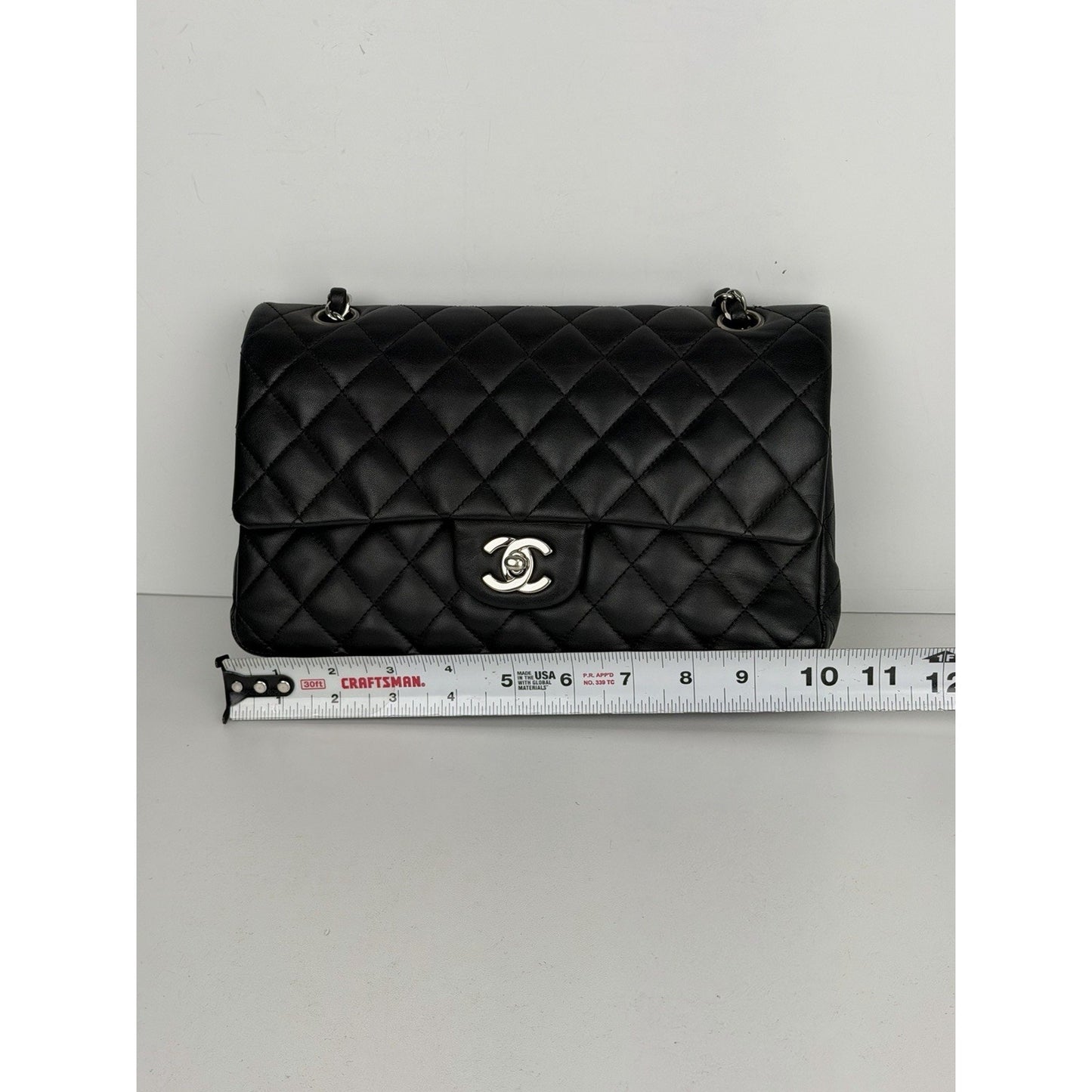CHANEL Classic Double Flap Bag Medium Black Caviar Leather 2011